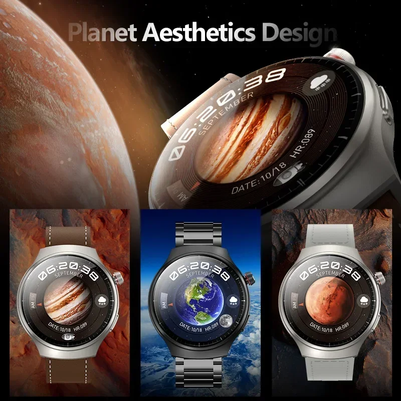 With 3 Watchbands Smartwatch Men Women With Amoled Curved Screen And Support ChatGPT Compass Baidu Maps Smart Watch 2024