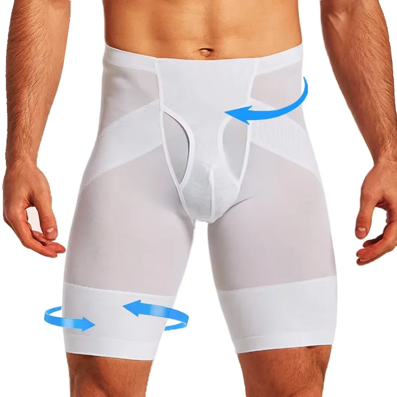 Men Tummy Control Shorts High Waist Slimming Shapewear Belly Trimmer Body Shaper Leggings Underwear Compression Panties Boxer