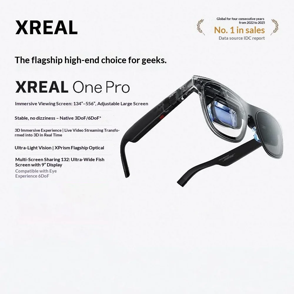 XREAL One Pro Smart AR Glasses Native 3DoF X Prism 57 Degree FOV Ultra-Wide Portable Display for Gaming Movies Travel Gifts