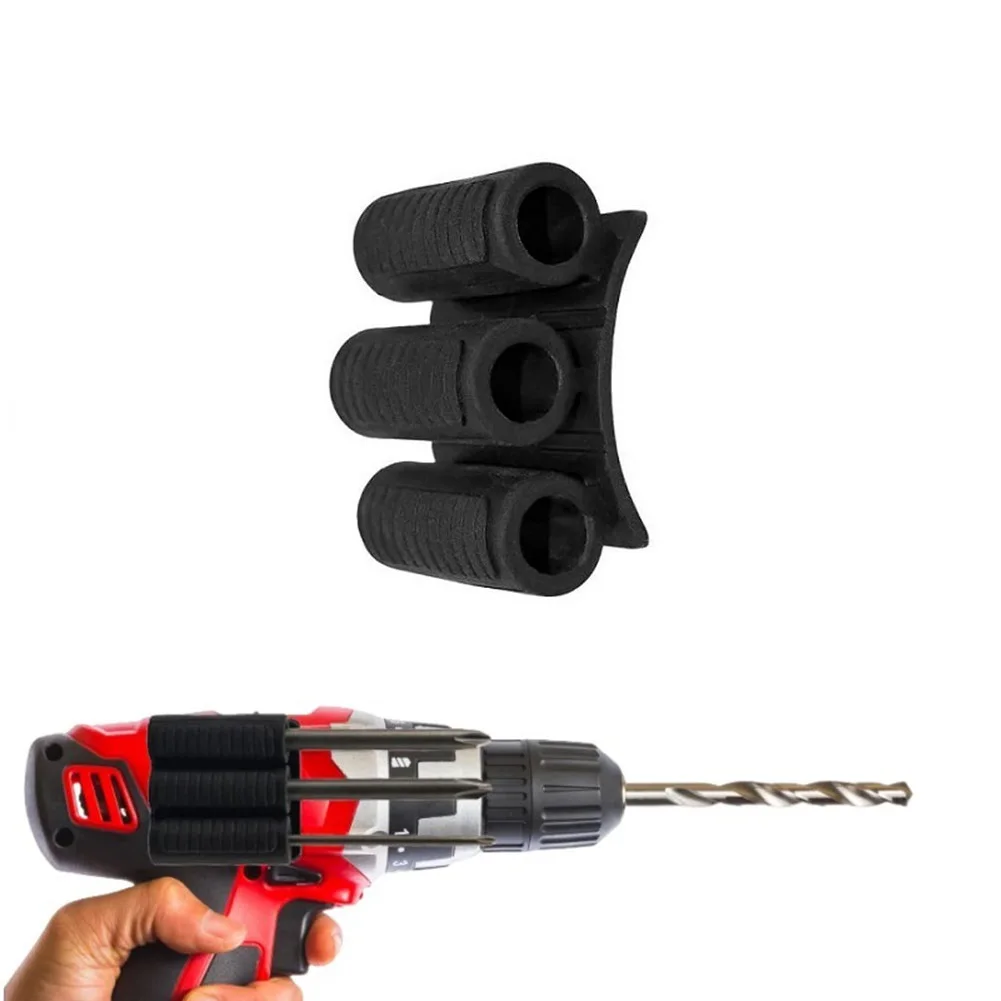 Power Drill Accessory Bit Holder Home Projects Color: Black 3 To 6 Bit Storage Arc-Shaped Design Drill Attachment