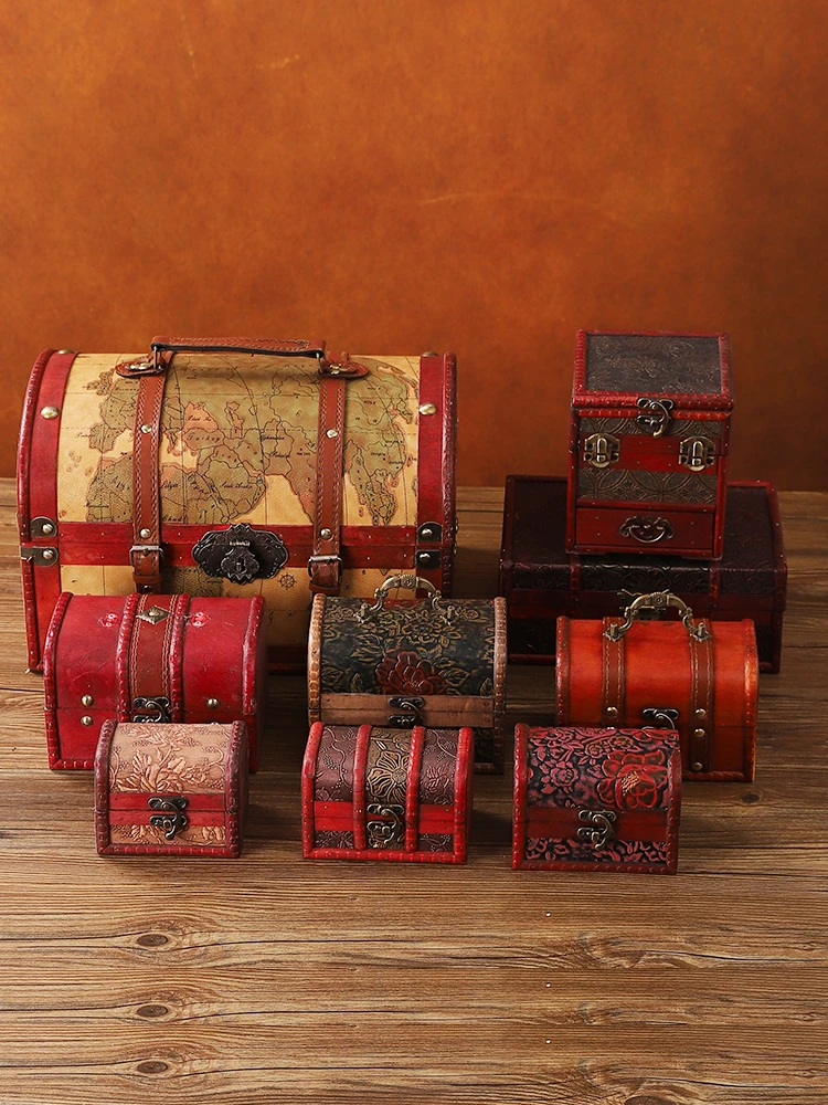 Retro Large Capacity Storage Box with Lock for Home Use Toy Organizer Wooden Chest Password Box Vintage Style Kitchen Storage