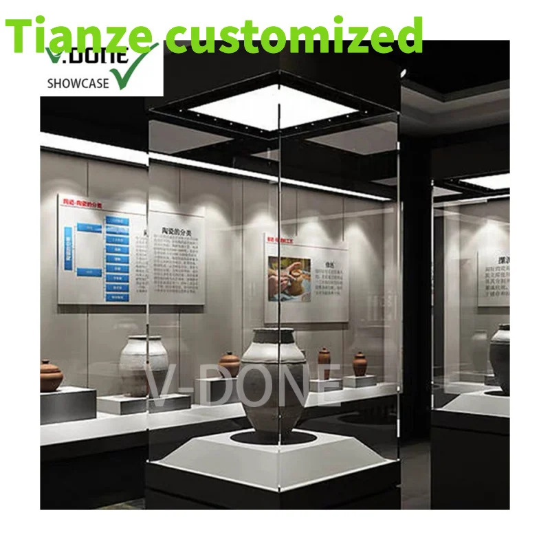 Customized-museum glass custom museum glasses cases display cabinet living room