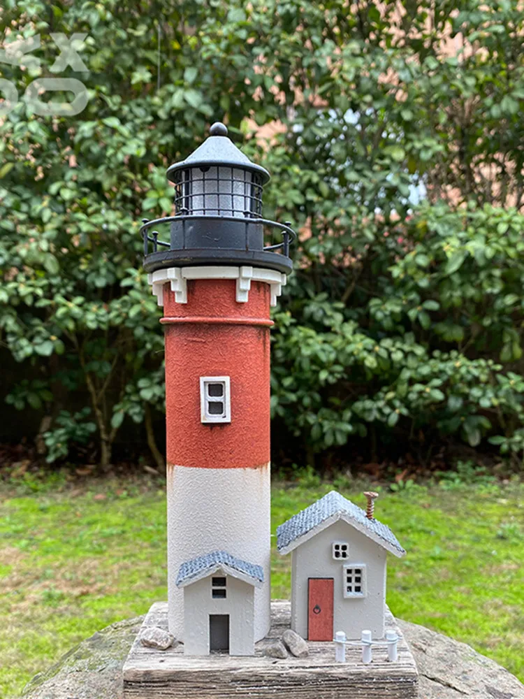 American Vintage Nautical Lighthouse Creativity Marine Style Ornaments Home Nautical Decorations Nostalgic Craft Wood Handicraft