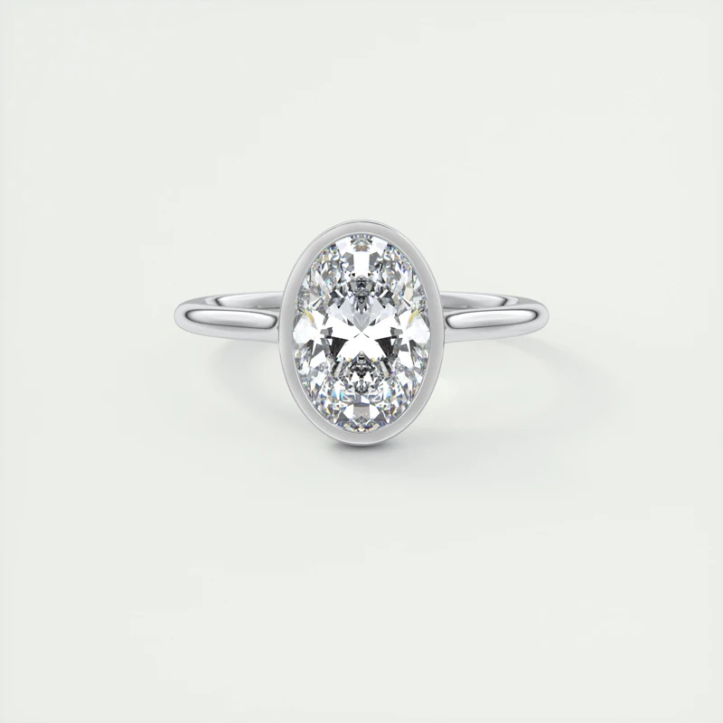Anziw 100% Real 925 Sterling Sliver 4.5 Carat Oval Cut Cubic Zirconia Engagement Ring for Women Sparking Lab Diamond Finger Ring