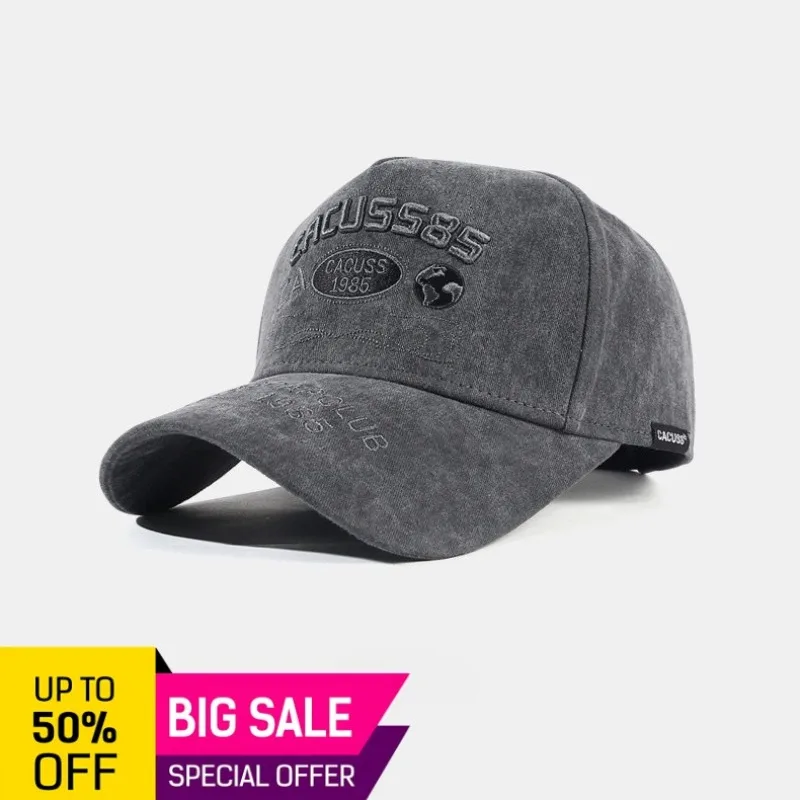 Trendy American Vintage Cap Men Women 3D Stereo Embroidery Washed Cotton Hat Retro Club Style Streetwear Adjustable Sun Visor