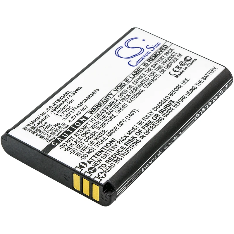 

CameronSino Li3717T42P3h583679 1600mAh 3.7V Battery for ZTE R538 Phone battery replacement rechargeable batteryes