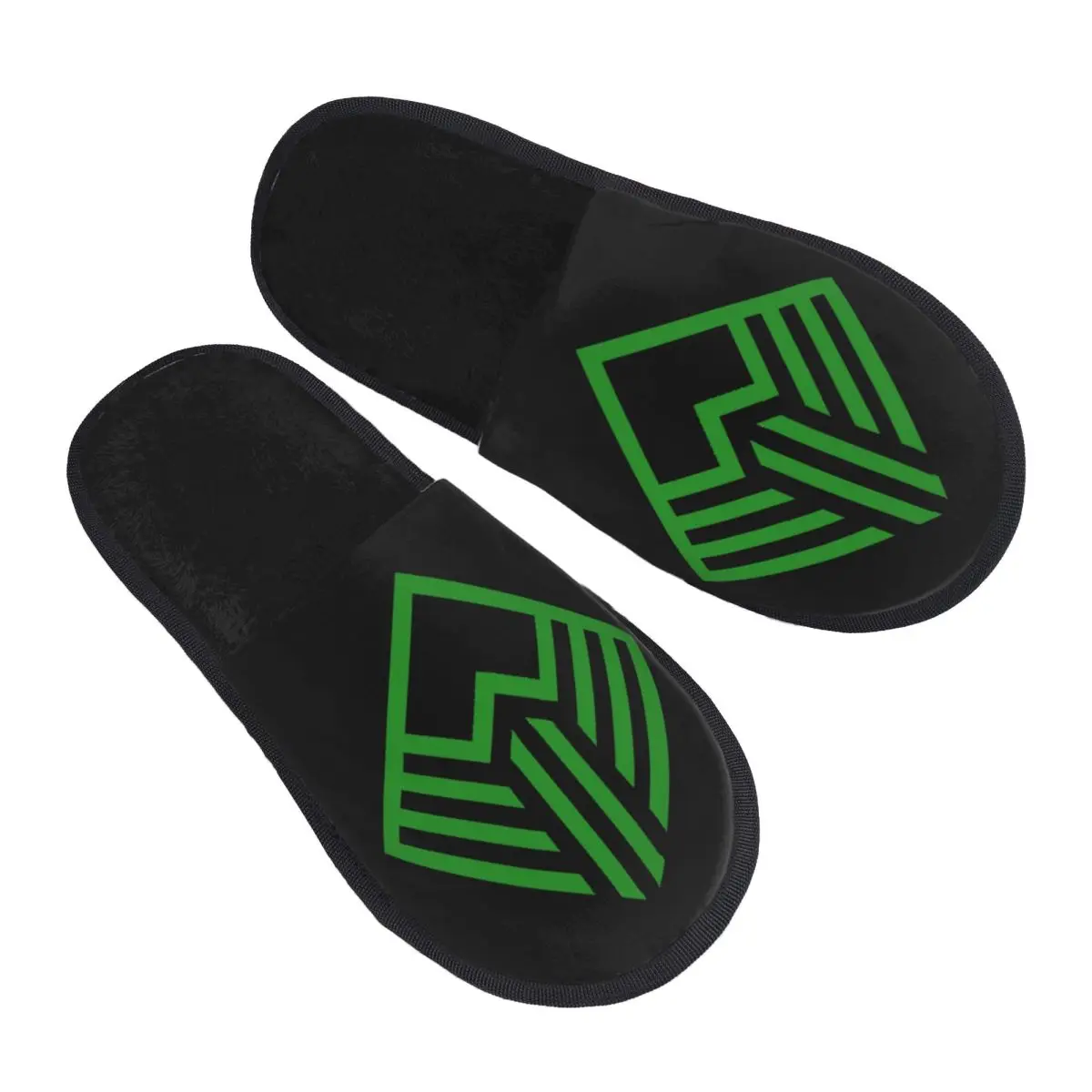 Custom Green Bale Soccer Football House Slippers Women Soft Memory Foam Slip On Spa Slipper Shoes