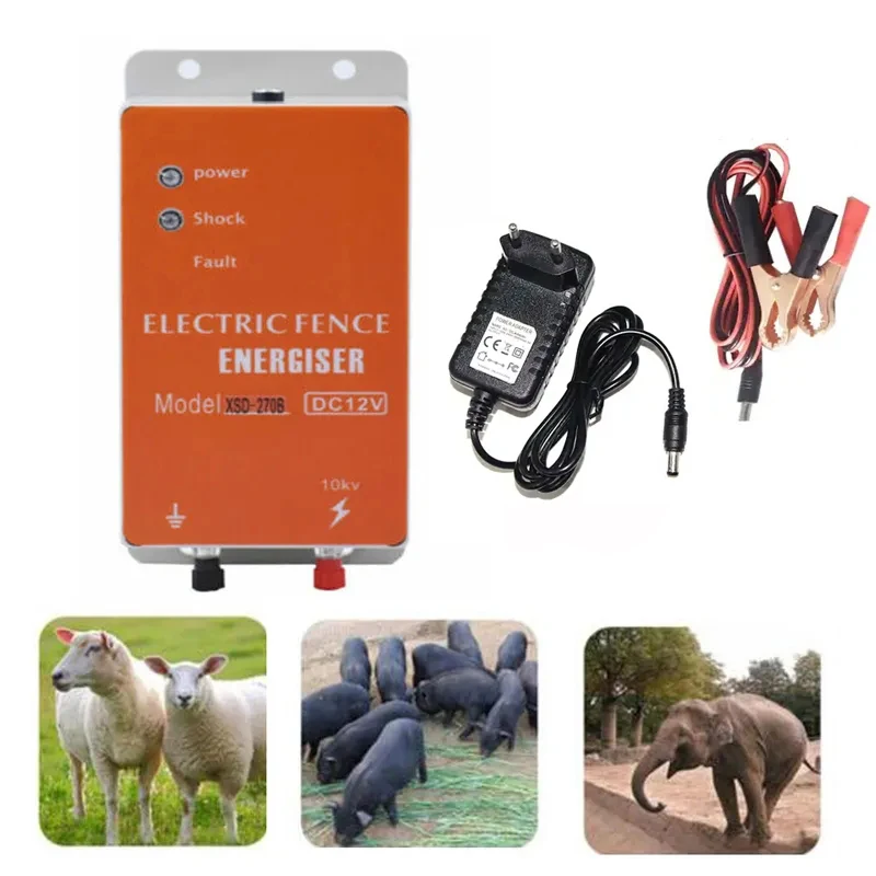 Electric Fence 0.5 Joules Low Impedance Energizer Livestock Sheep Dog Pig Elephant Cattle Animals High Voltage Pulse Controller