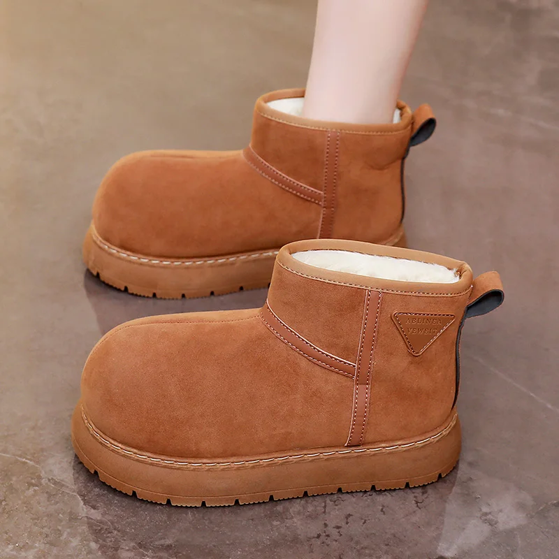 

Женская зимняя теплая хлопковая обувь 2025 года для повседневного путешествия на толстой подошве, противоскользящая и прочная зимняя обувь с бесплатной доставкой