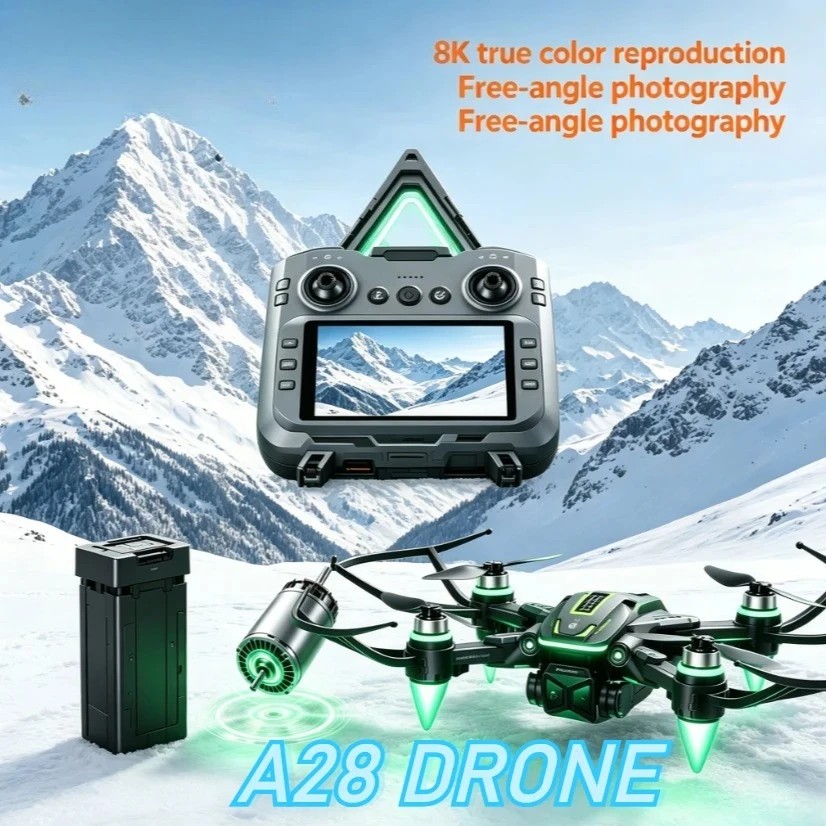 Original A28 Foldable Drone 8K HD Shooting 5G WiFi GPS Hover One Key Takeoff Landing Remote Control Quadcopter Toy