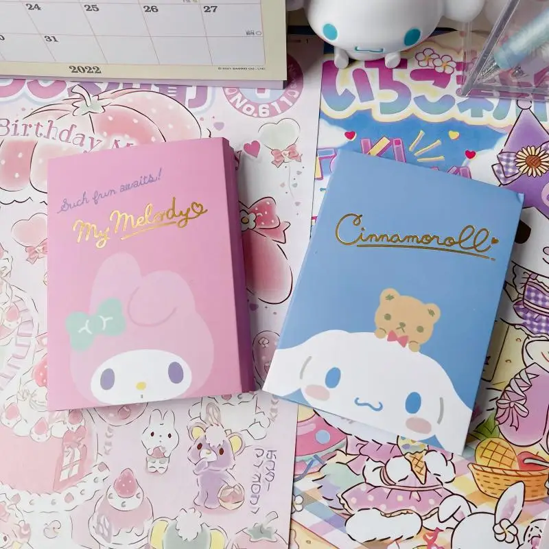 Kawaii Sanrioed Stationery Cinnamoroll Multi-Fold Sticky Notes Melody Paper Strip Label Anime Kittys Memo Kuromi Hand Account