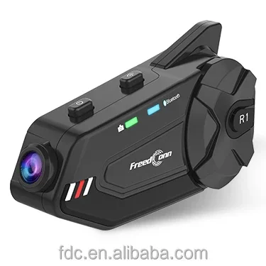 FreedConn R1-PLUS 1080P HD Camera Recorder With Bluetooth 6-Way 1000 Meters Group Intercom Headset For Motorcycle Helmets