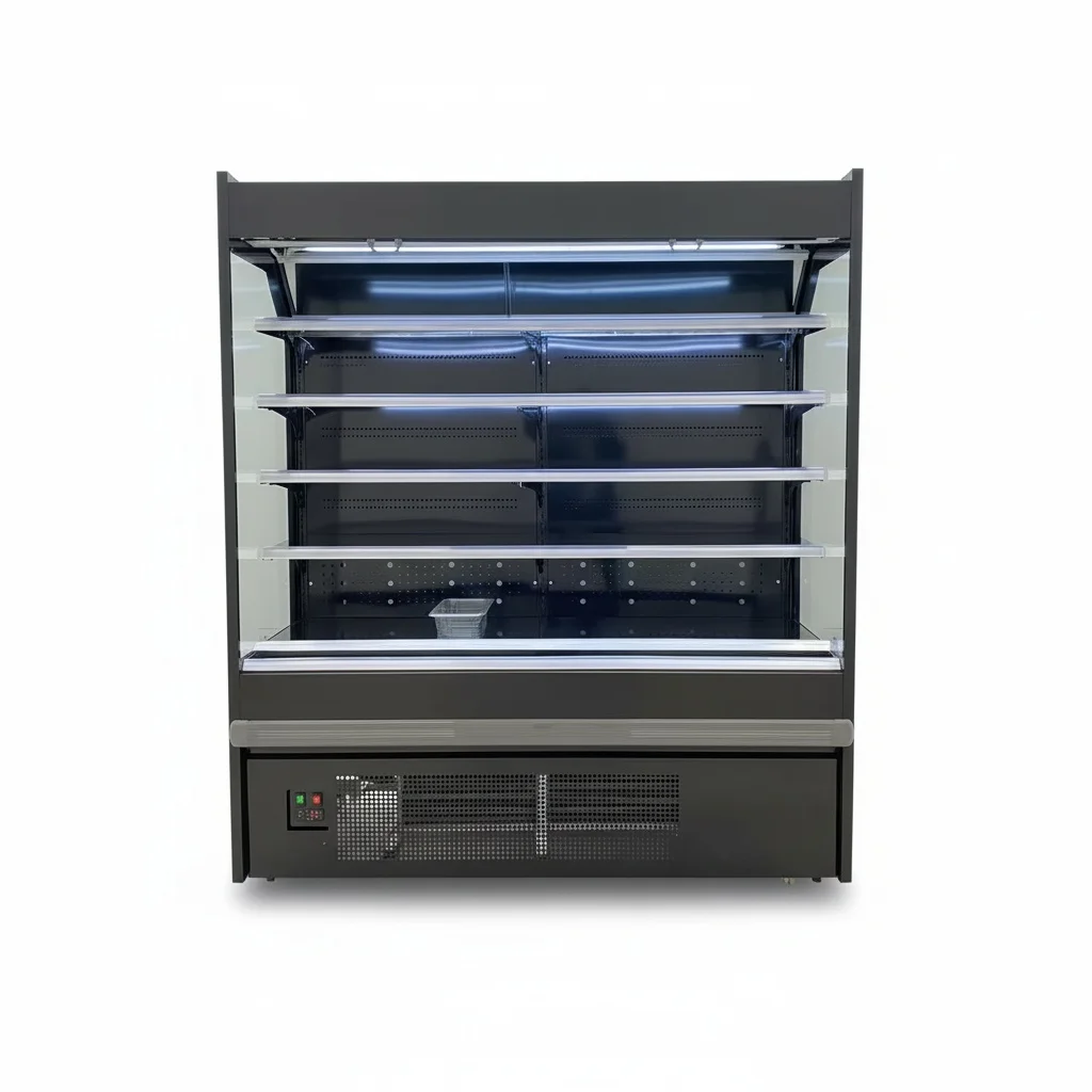 Air Curtain Display Fridge, Glass Door Showcase, 1300L-4000L Upright Beverage Cooler, Merchandiser Refrigerator for Restaurant