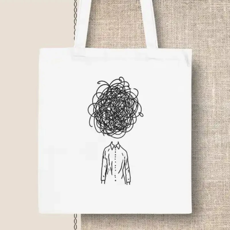 bolsa-tote-minimalista-com-arte-em-linha-bolsa-de-compras-casual-reutilizavel-em-lona
