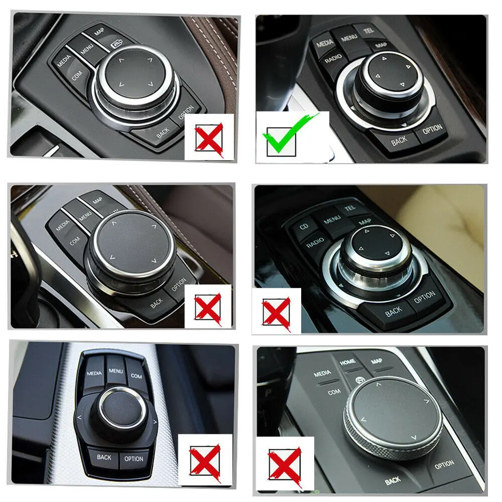 7 Button IDrive Multi-Media Knob Rock Crystal Cover Trim for BMW 2010-2013 X5 X6 3-Series 2009-2011 E90 E92 E93 2010-2014 X1 E84