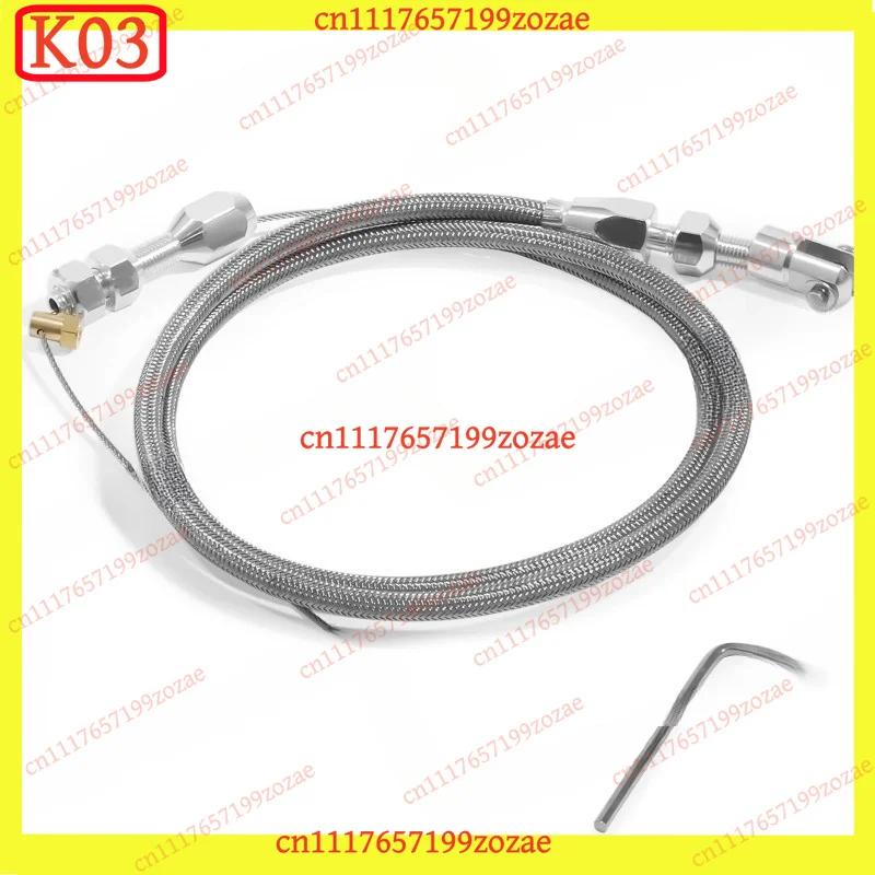 K03 36-Inch Braided Throttle Cable Kit, Automotive Retrofit Parts Compatible with LS1 97-07, Universal Accelerator Line
