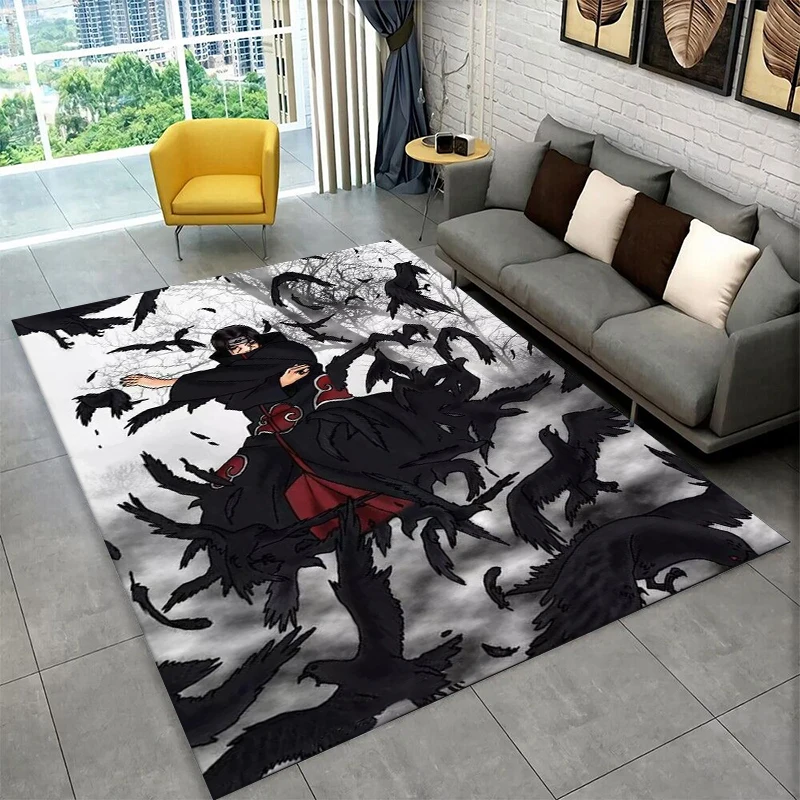 Classic Anime N-Naruto Cartoon I-Itachi Non-Slip Area Rug for Living Room Bedroom Playroom,Carpet Floor Mat Home Decor Holiday