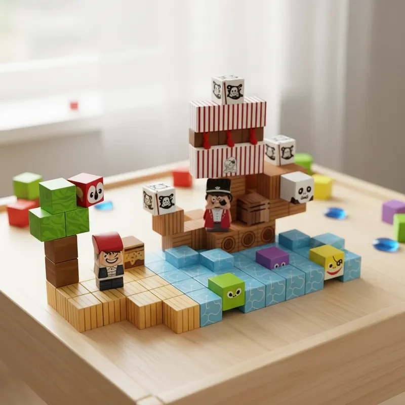 

100 шт. магнитная плитка пиратский корабль строительный набор Бесплатная сборка STEM игрушки 3D DIY Декор креативный подарок детский праздник подарок на день рождения