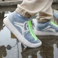 Funda impermeable de silicona para zapatos, botas de lluvia Unisex, antideslizantes, resistentes al desgaste, reutilizables, sólidas, para exteriores, novedad