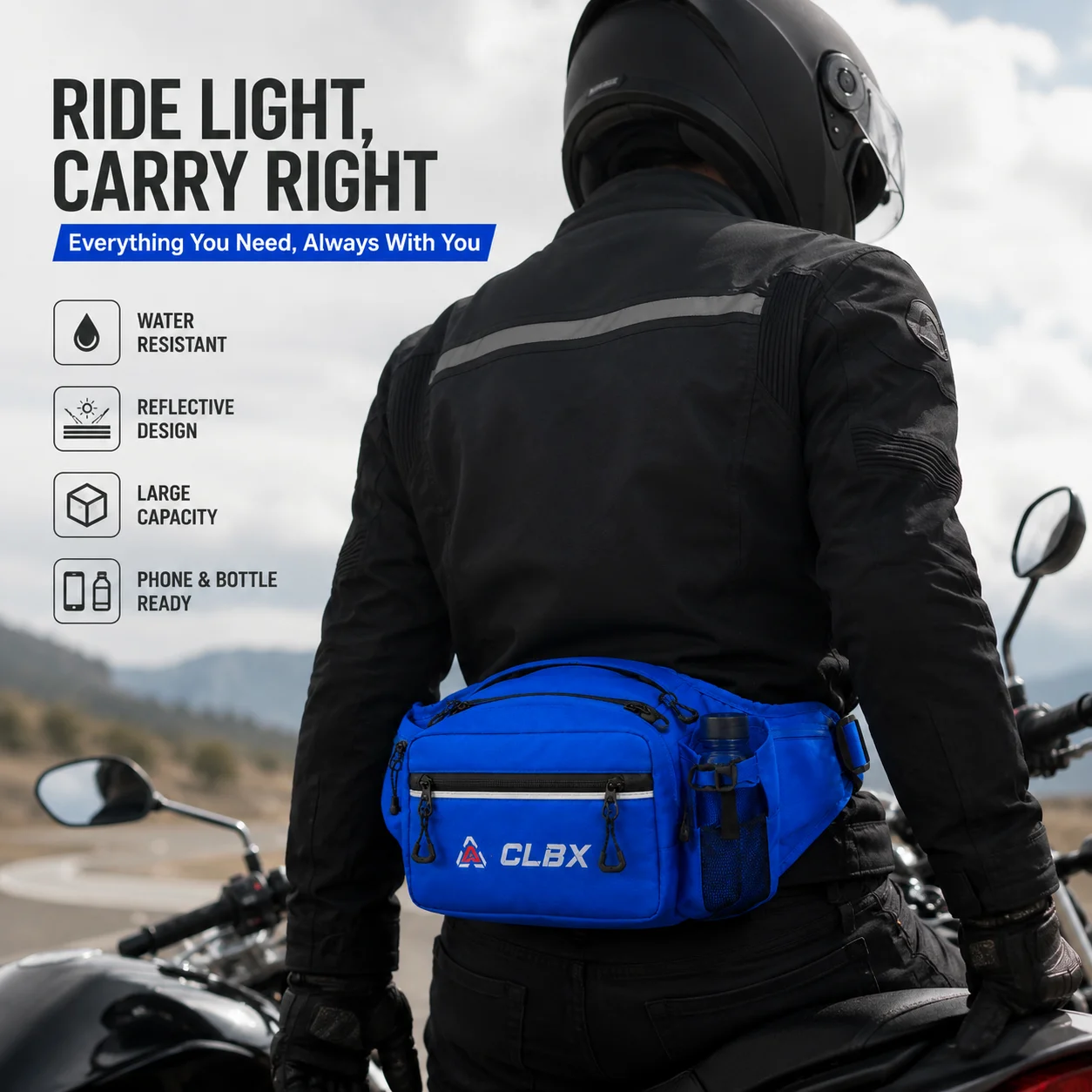 Motorcycle Riding Leg Bag Reflective Water Resistant Thigh Pack Phone Pocket Bottle Holder Adjustable Moto Gear Men Women