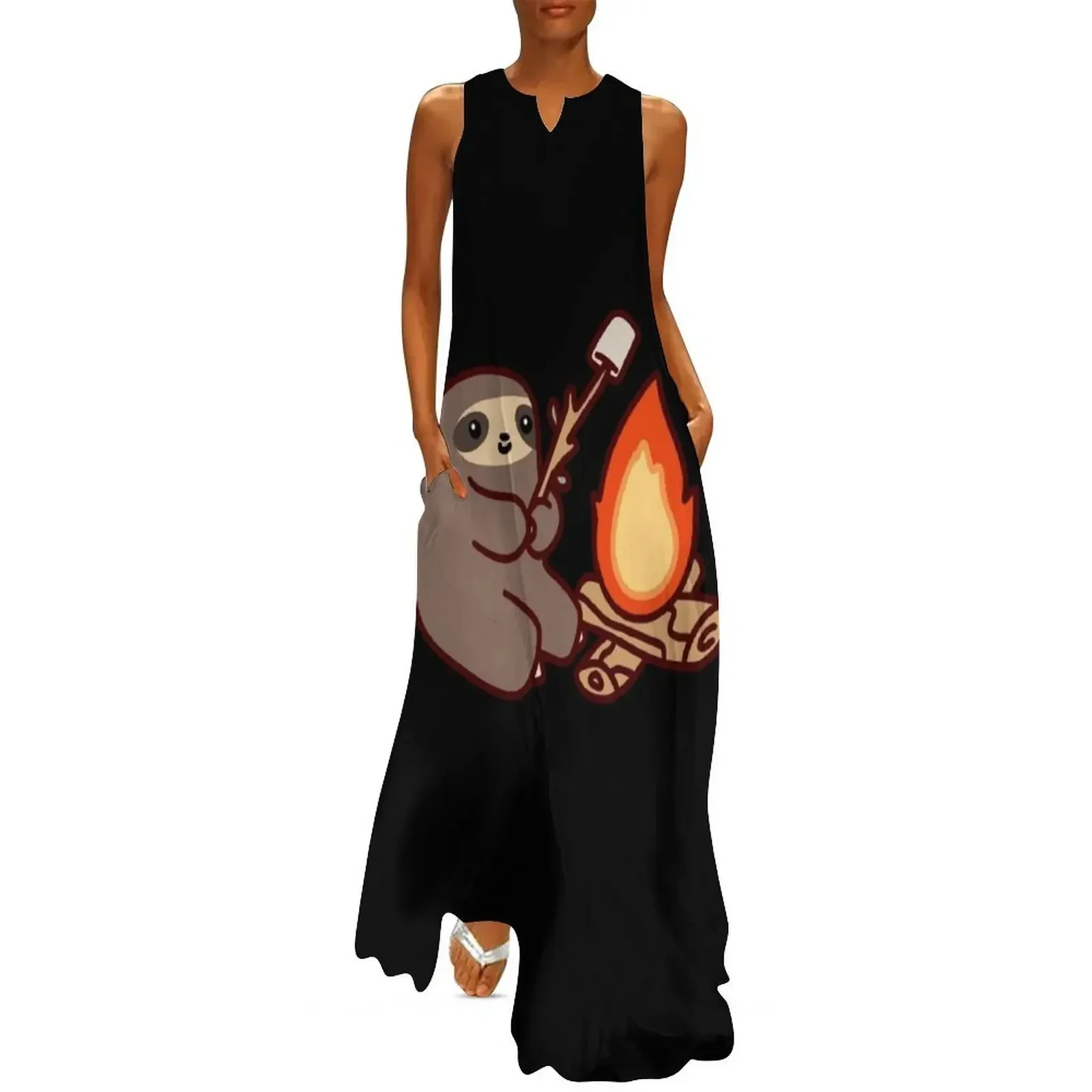 

Campfire Sloth Long Dress womens clothing dress for woman summer dress wedding guest 2025