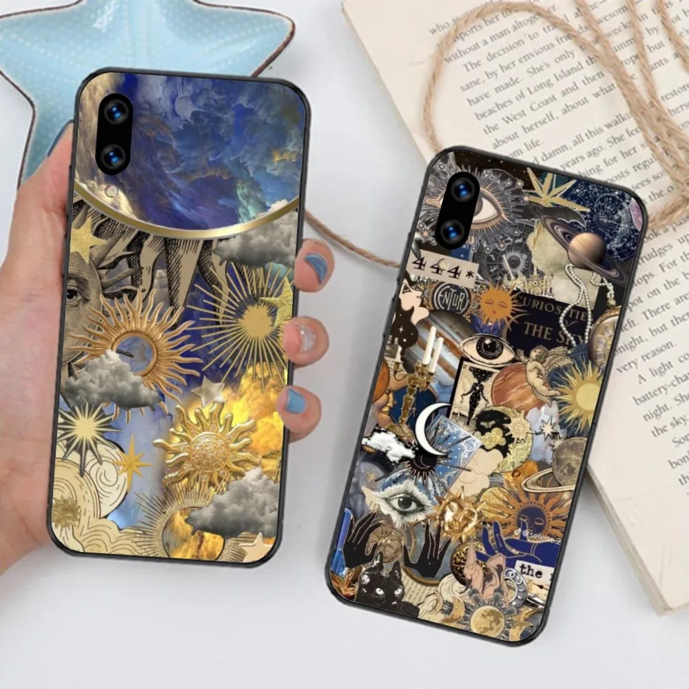 Astrology Divination Mobile Cell Phone Case for Huawei Mate 40 30 20 10 Pro Lite Nova 9 8 5T Y7p Y7 Black Phone Cover Funda