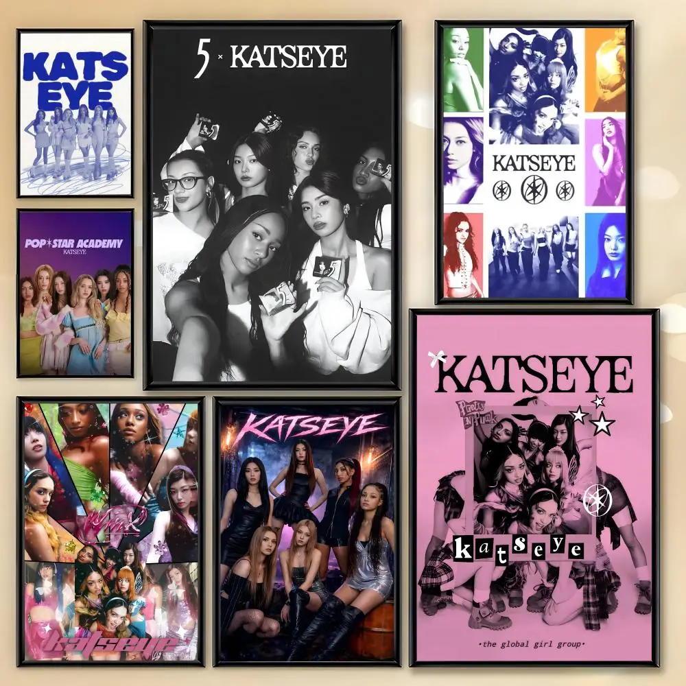 Korea Kpop Band K-Katseye Poster HD Art Sticky Wall Room Decor Home Waterproof Home Living Bar Aesthetic Decoration