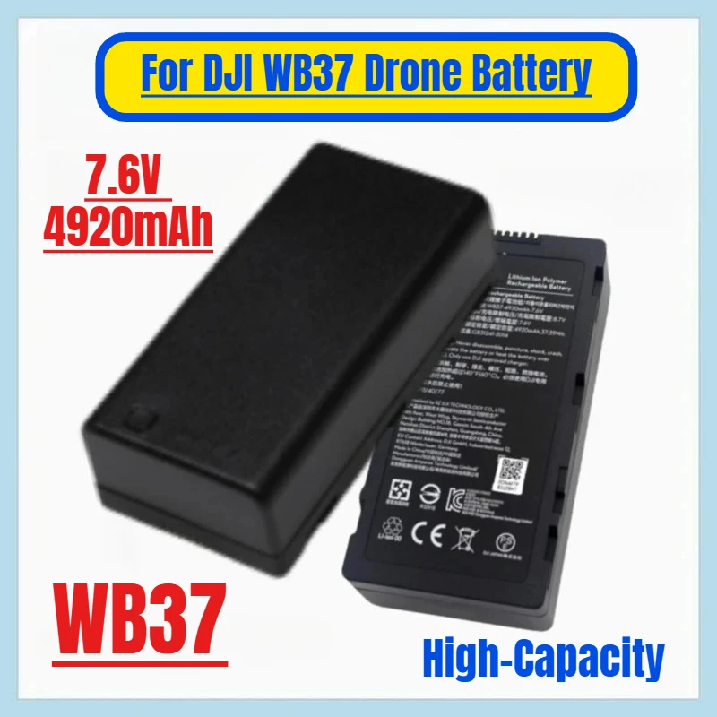 

For DJI WB37 Drone Battery 7.6V 4920mAh for Phantom 4 Rtk MG-1P T10 T16 T20 T30 T40 FPV M210/M300 Remote Control Battery