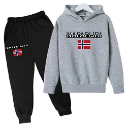 Moletom e calças de criança e menina 2P Fashion Hoodie, roupas infantis, roupas esportivas de duas peças, terno casual, casaco, meninas, meninos, crianças