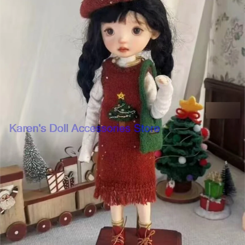 

Комплект из 3 предметов в рождественском стиле 2026: платье + шляпа + сумка для кукол Landoudou/Blythe/ob22/ob24 A2206