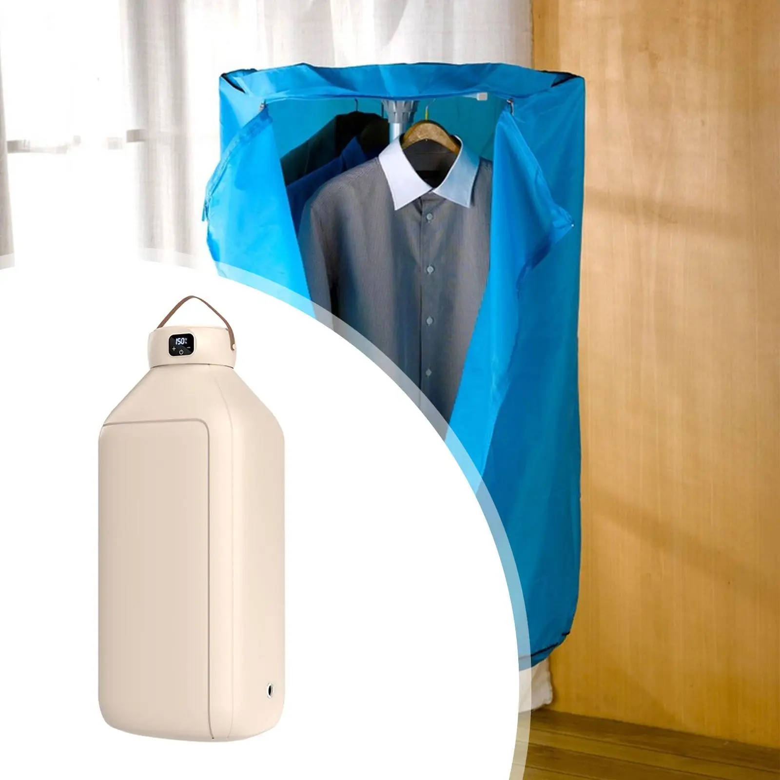 Portable Clothes Dryer Foldable Dryer Machine Quick Drying Digital Display Laundry Dryer for Travel RV Room Hotel Gifts Home