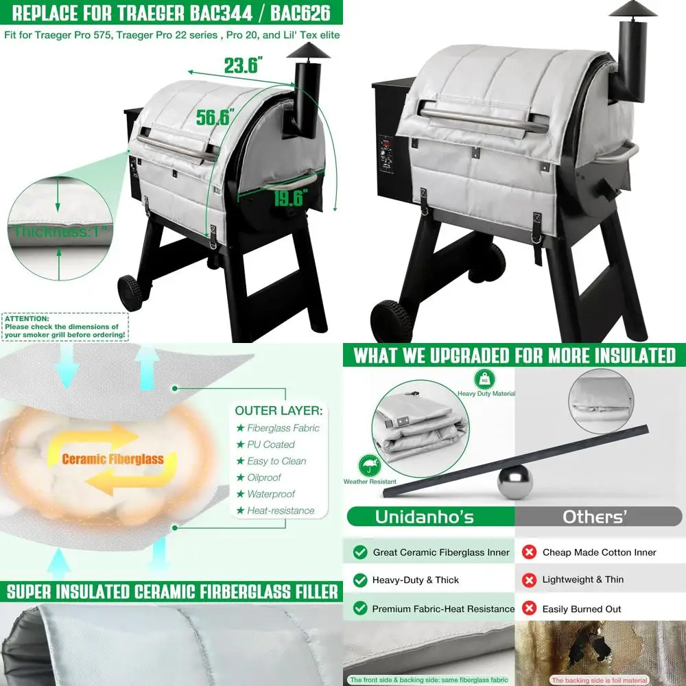 

Insulated Blanket for 575 Wood Pellet Grills - Replacement Parts, BBQ Winter Accessory