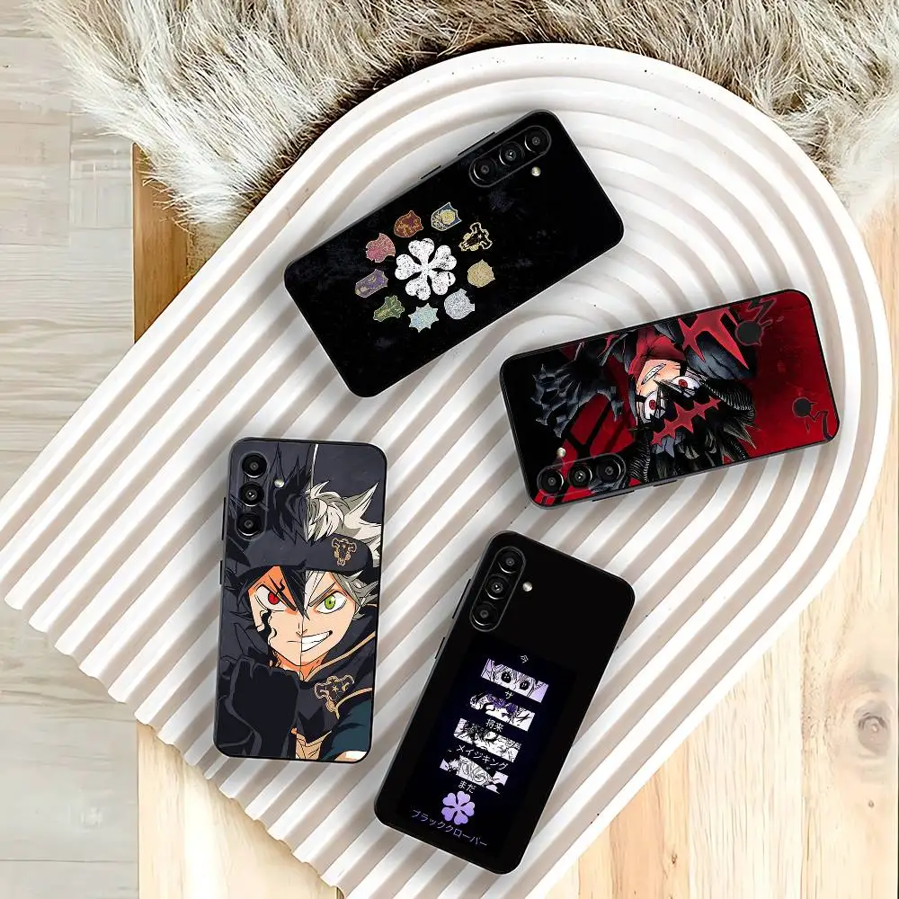 

B-Black Clover Asta Phone Case For Samsung Galaxy A73,31,32,72,41,53,52,71,22,5G,Note,J7,8,9 Soft Black Cover