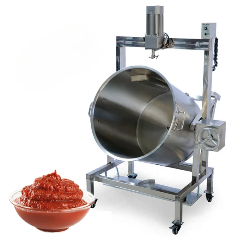 

50L chili ketchup cooker and blender soup porridge boiling cooking kettle curry paste making machine