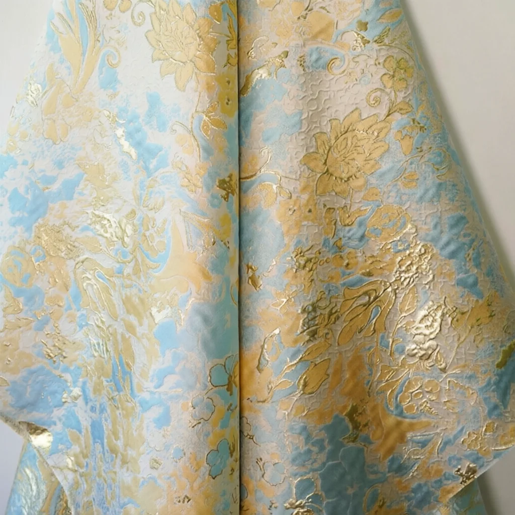 tecido-jacquard-de-140cm-de-largura-com-fio-dourado-e-relevo-floral-cor-creme-para-saia-rodada-e-vestido-material-f178