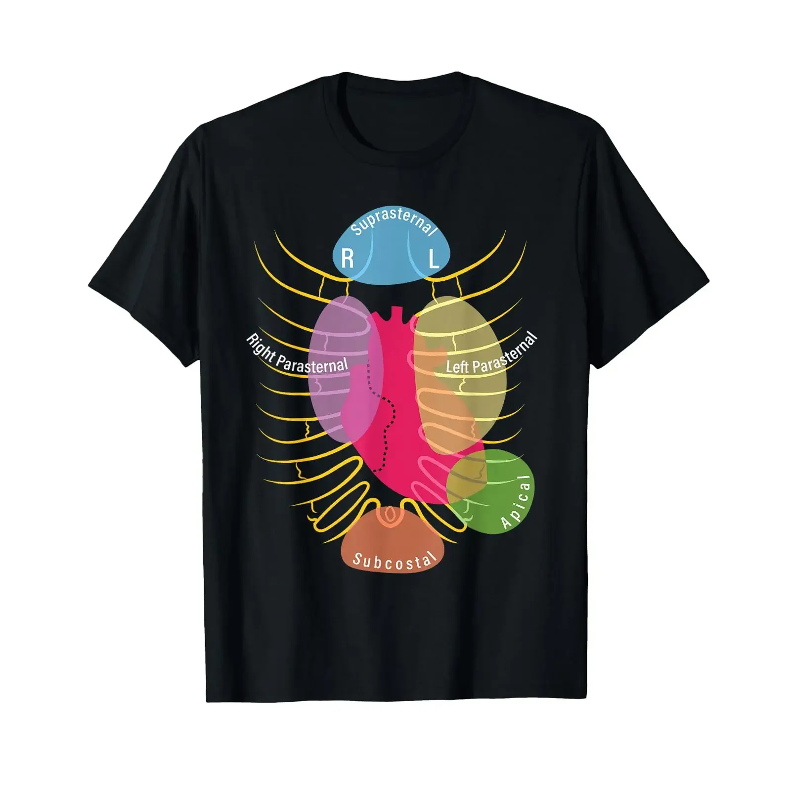 Echokardiographie Acoustic Window Technician T-Shirt schwarz, Vintage, gewaschen, dehnbar, weich, mit Grafik, modisch, lässig