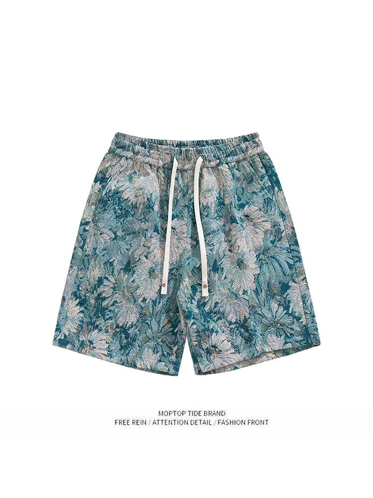 

Mr. WH Summer 2025 Casual Floral Print Loose Straight Leg Men's orts Personalized Youthful Energy Sle Qui Dry Polyester...