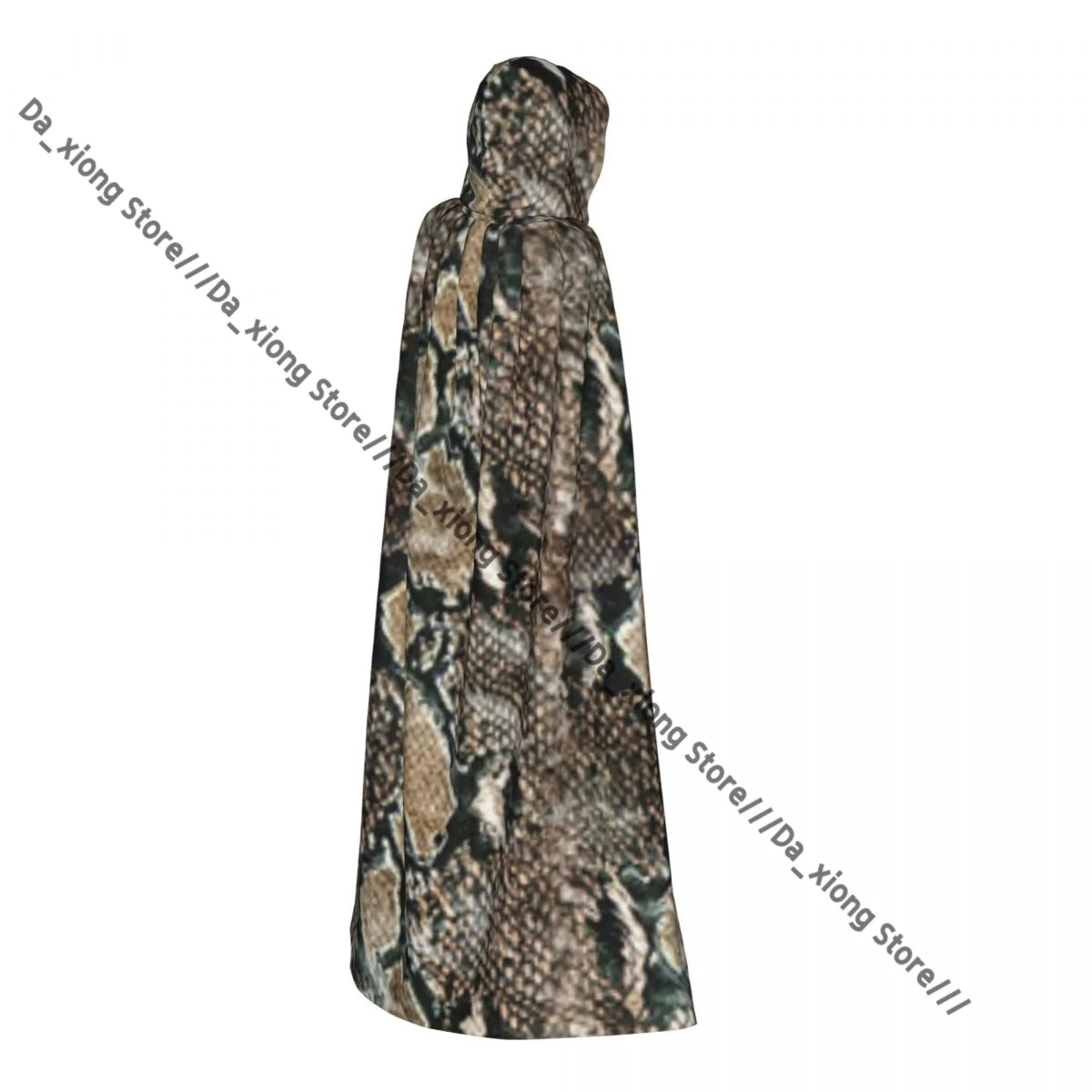 

Animal Skin Print Snake Pattern Witch Cloak Hooded Cosplay Costume Halloween Adult Long Party Cape