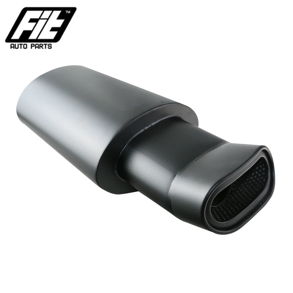 

Stainless Steel Square Muffler Pipe 2.5 inch Inlet universal slant Exhaust Mufflers for Car
