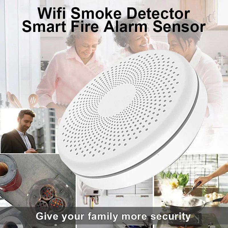 Tuya Wifi 2 in 1 Smoke CO Alarm Gas Detector Smart Life Smoke Sensor & Carbon Monoxide Co Gas Detector Smoke Fire  Alarm