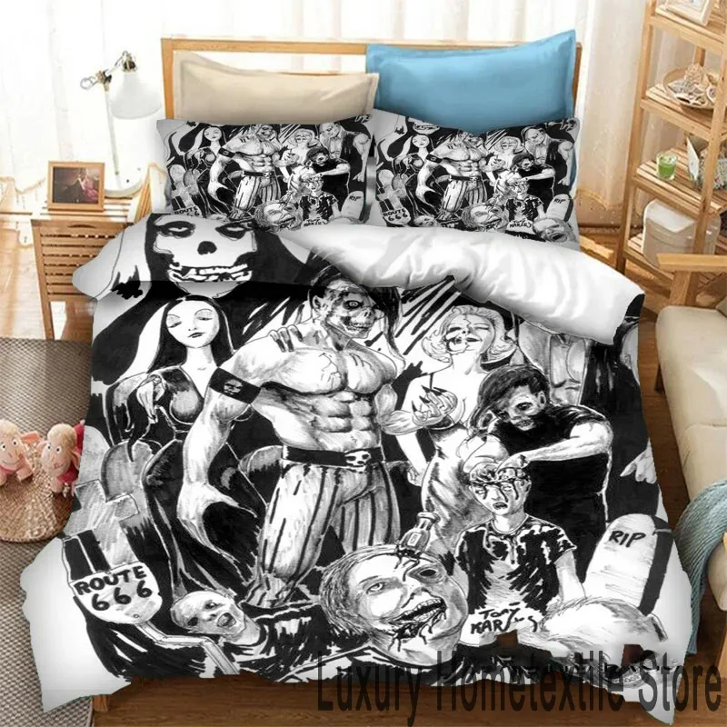 Exquisite 3D Print Band Misfits Bedding Set,Duvet Cover Comforter Bed Set Quilt Cover Pillowcase,King Queen Twin Size Boys Girls