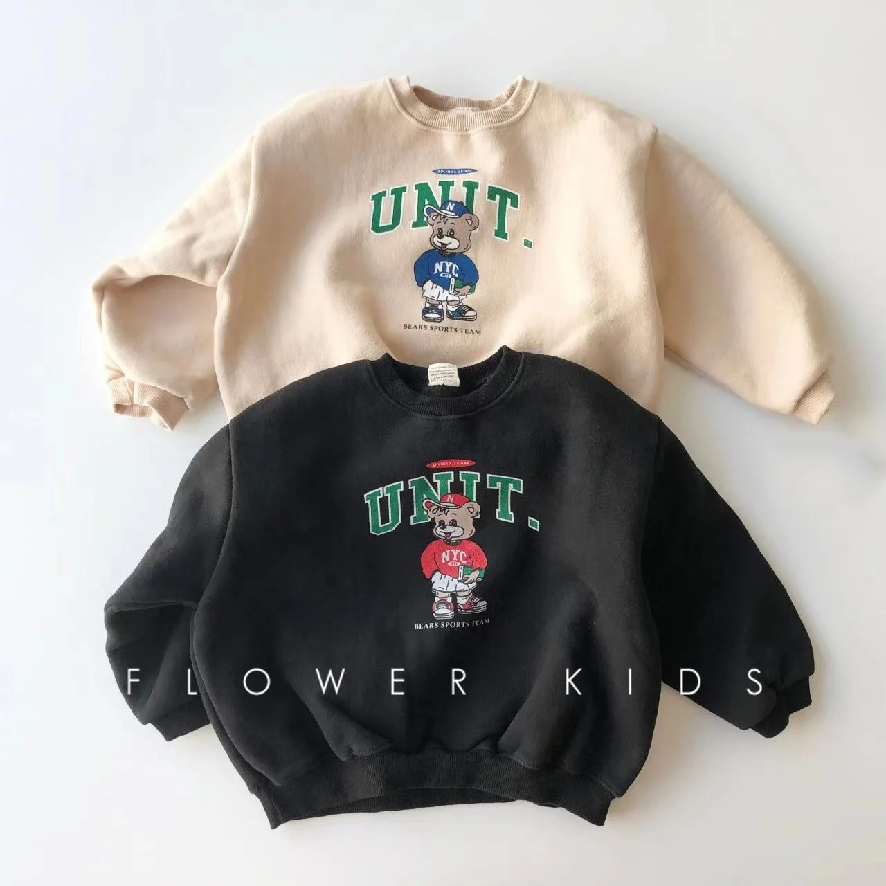 

Autumn Kids Baby Boys Sweatshirts Cartoon Letter Bear Printed Primary School Student T-shirt Thin Loose Toddler Boys Pullover