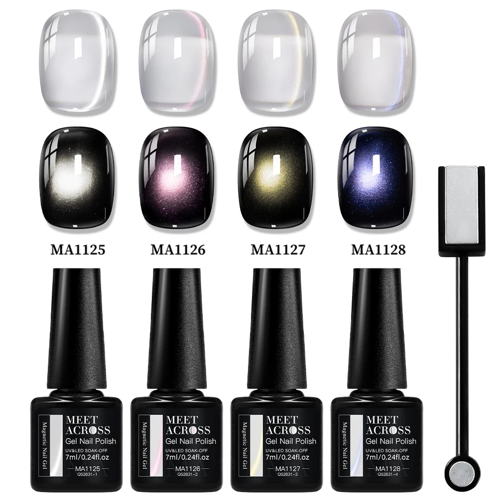 

5pcs Water Light Cat Magnetic Gel Nail Polish Set Jelly Glass Beads Effect Semi Permanent Soak Off UV Gel Varnish Nail Supplies