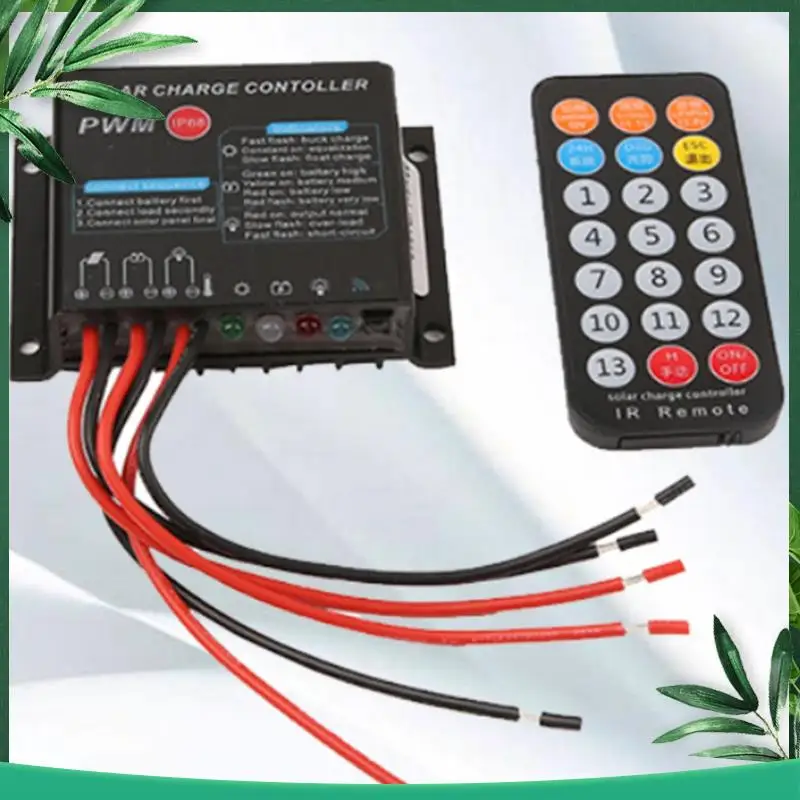 

(НОВИНКА) 12 В 24 В 10 А IP68 Водонепроницаемый контроллер заряда солнечной батареи Li-, регулятор свинцово-кислотной батареи с ИК-пультом дистанционного управления