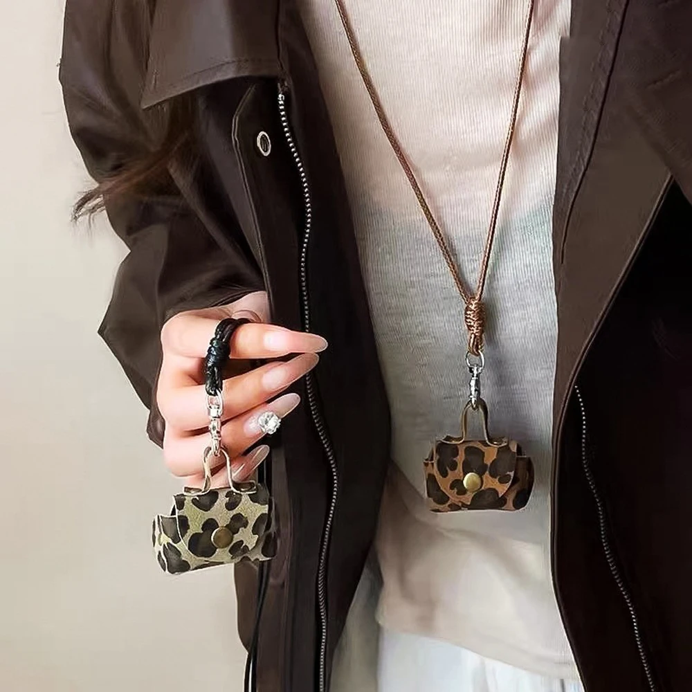 

Women's Coin Purses Leather Mini Cute Kawaii Necklace Sweater Short Sleeved Accessories Headphone Protective Cover Bag Pendants