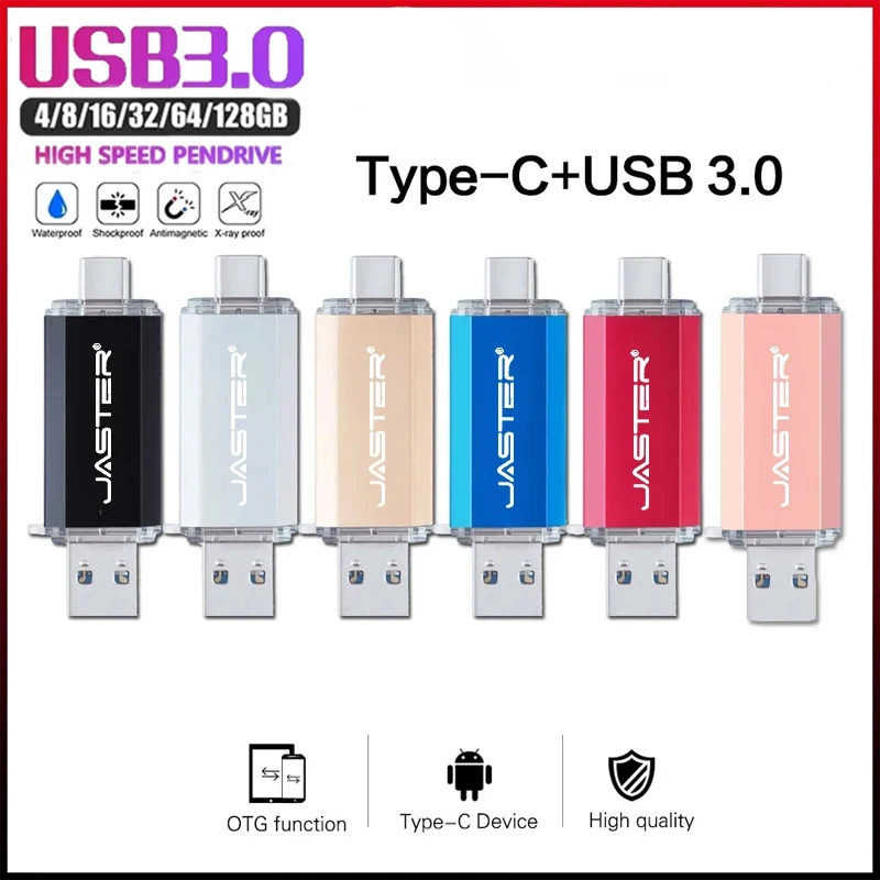 

Hotsale JASTER OTG USB Flash Drive Type C Pen Drive 256GB 128GB 64GB 32GB 16GB 8GB USB Stick 3.0 Pendrive for Type-C Device