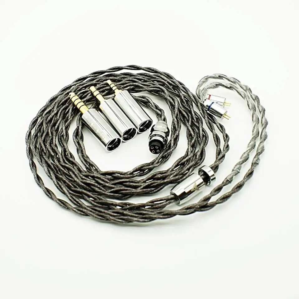 Night Oblivion Butastur 2Pin 0.78mm 4 Shares OCC HiFi Earphone Replacement Cable IEM Upgrade Cable with 3-in-1 Modular Plugs