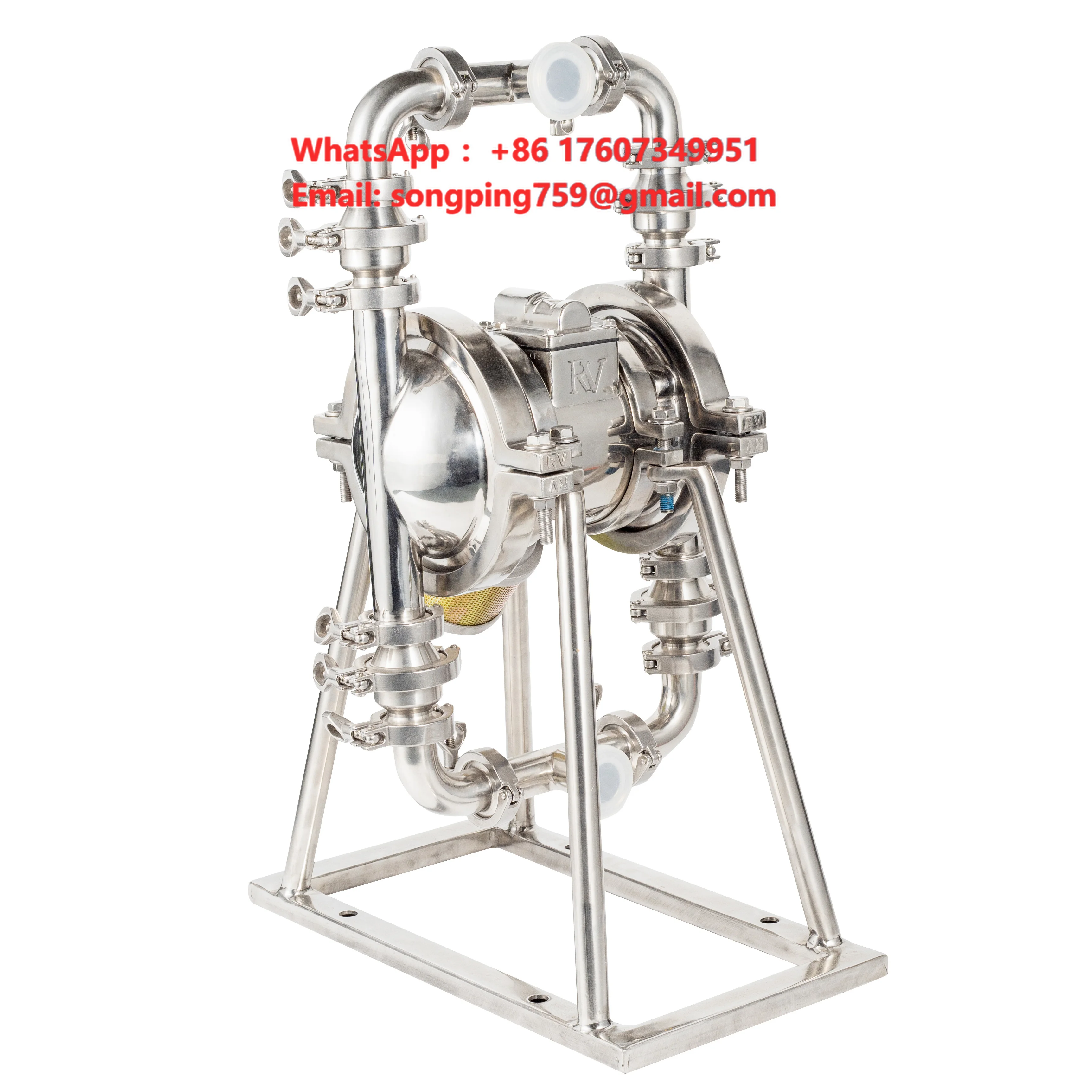 Air Operated Diaphragm Pump Gas Water Suction Pump Metal Construction for Marine Applications Pneumatic for Clean Water Use