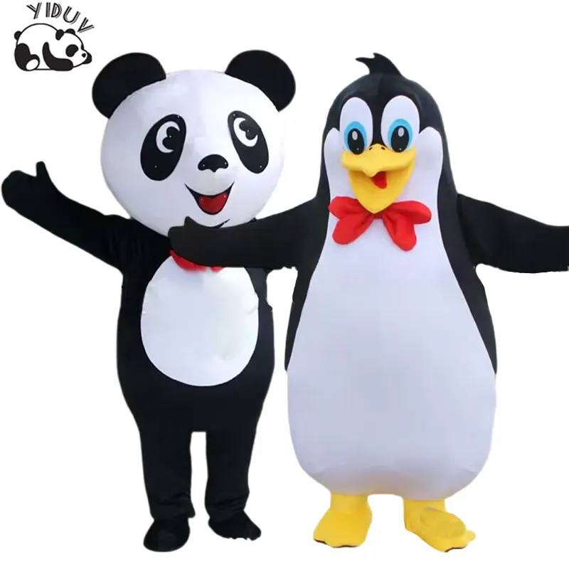 New Plush Panda Mascot Costume Funny Penguin Doll Costume Christmas Halloween Cartoon Panda Cosplay Set