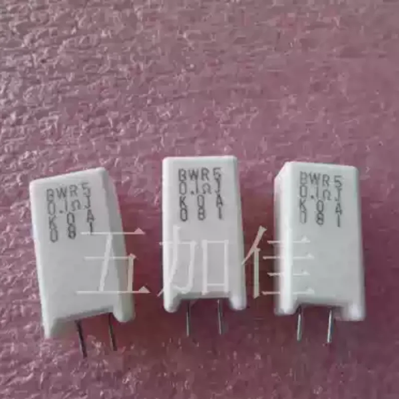 10-100pcs imported from Japan BWR5 0.1 Ω J 5W 0.1R 5% copper foot cement resistance